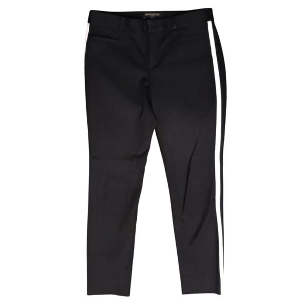 Banana Republic Sloan Black White Stripe‎ Petite 0P Career Casual Dress Pants